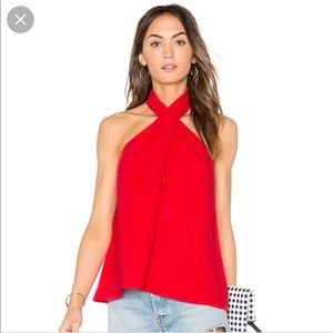 Amanda Uprichard Beckett Halter Top Size M Red only worn once!